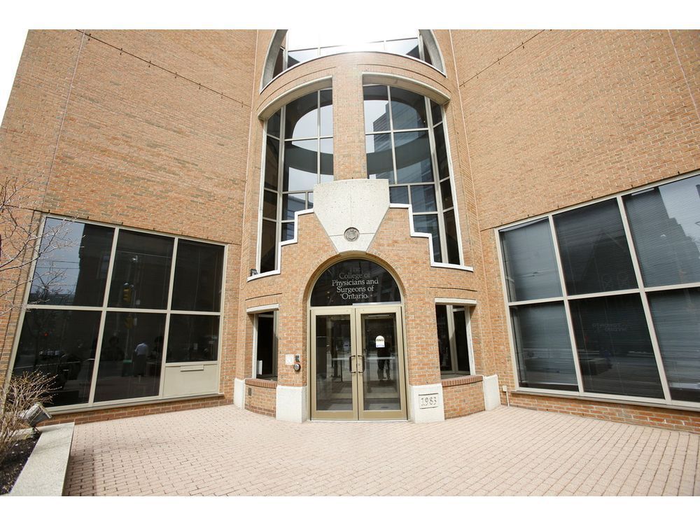 a file photo of the office of the college of physicians and surgeons of ontario in toronto.