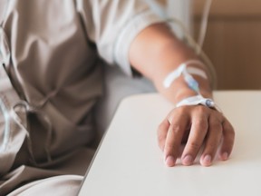 A patient receives treatment.