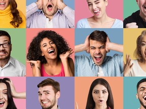 People emotions collage