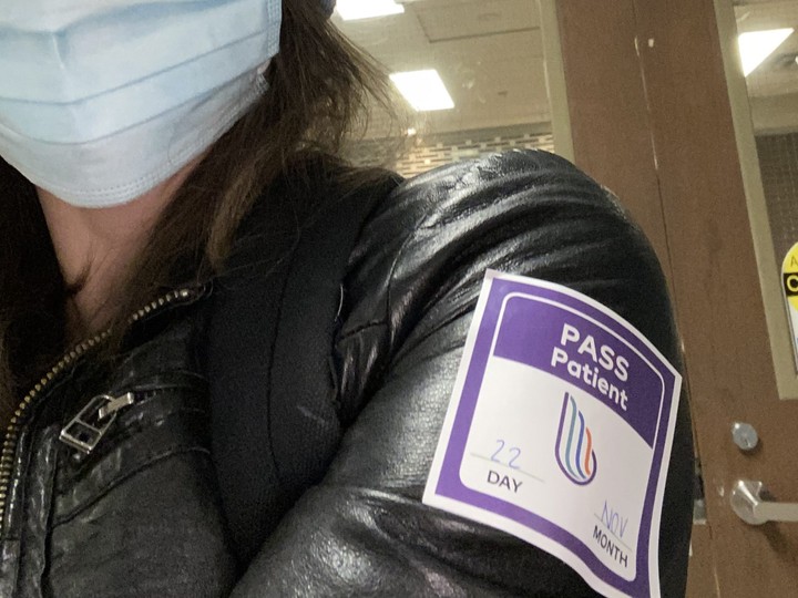  Brooke Robinson, pictured at Toronto’s St.Michael’s Hospital in November 2016, for an annual MRI to check for disease progression. (SUPPLIED)