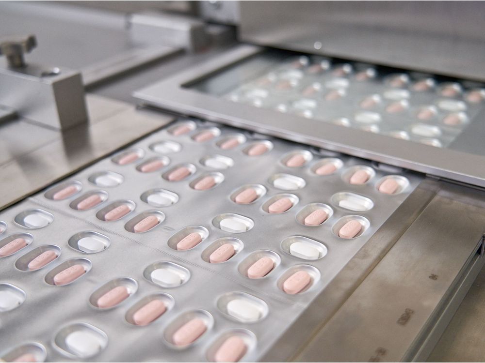 this handout file photo provided on nov. 16, 2021, courtesy of pfizer, shows the making of its experimental covid-19 antiviral pills, paxlovid, in freiburg, germany.