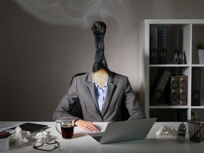 Conceptual photo illustrating burnout syndrome at work