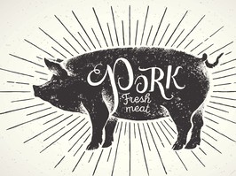 Graphical pig in label.