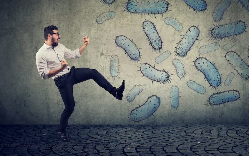 It wouldn't be the worst idea to bring along hand sanitizer for use before and after touching around your seat. GETTY