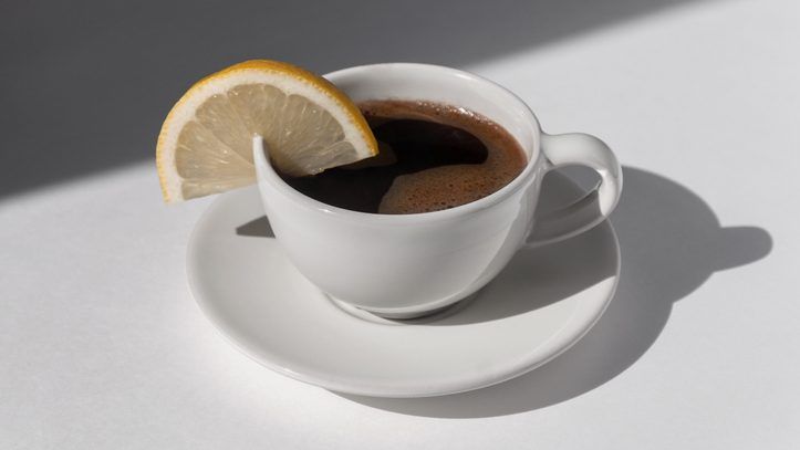 Both coffee and lemons are rich in antioxidants, so consuming either may help your body. GETTY