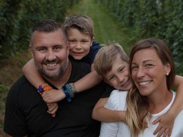 The Wynette family (from left to right), Kyle, Reid, Nash, who was diagnosed with acute lymphoblastic leukemia in 2018, and Julie.