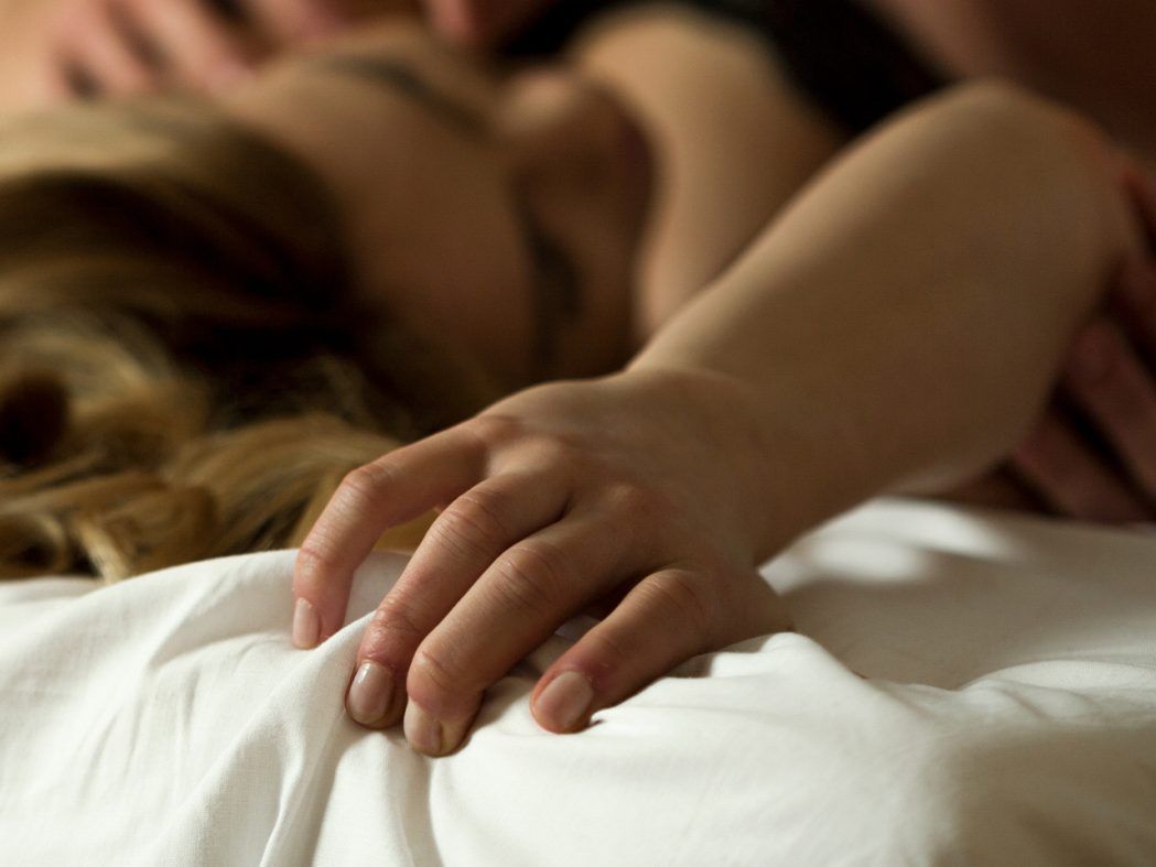 Horizontal view of couple cultivating sex