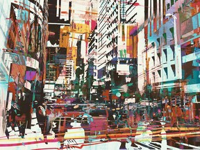 abstract art of cityscape
