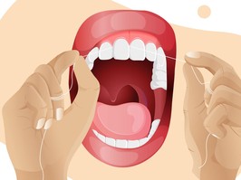 Dental Hygiene - Flossing - Stock Illustration