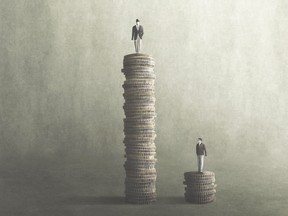 salary comparison, inequality concept