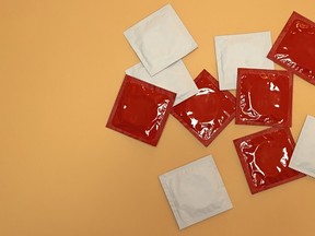 several packages of condoms