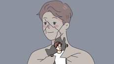 Anxious man feel nervous showing or releasing himself to world. Unhappy scared guy suffer from mental psychological problems. Psychotherapy and counseling. Vector illustration.