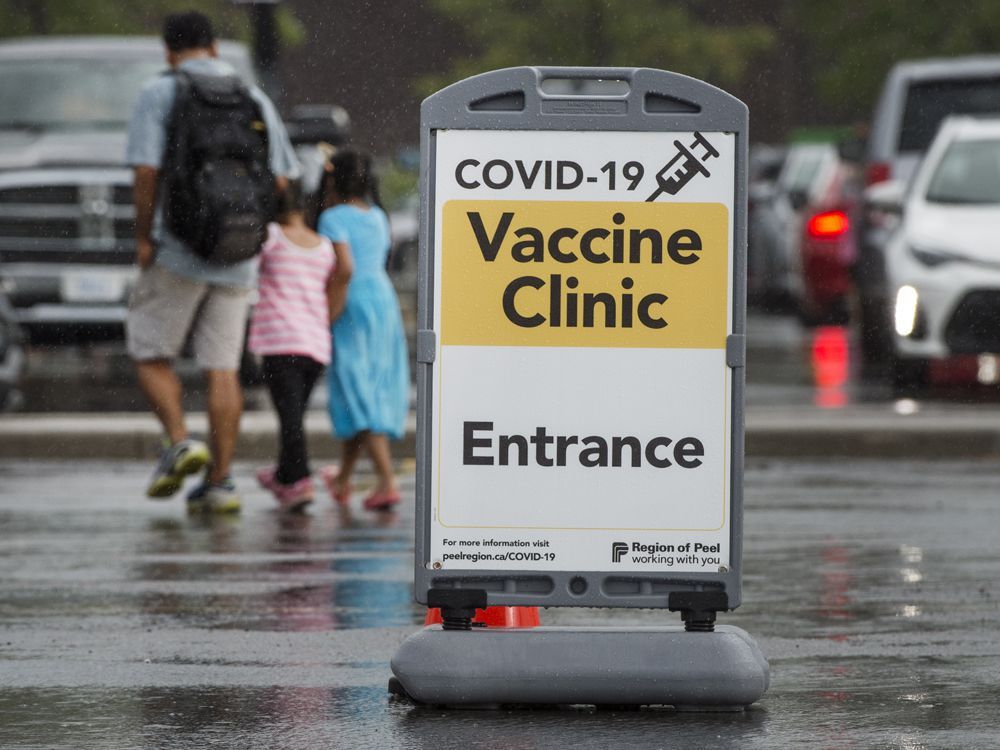 a vaccine clinic in mississauga, ont., on aug. 26, 2021.