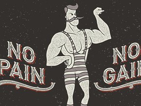 poster with man with muscles