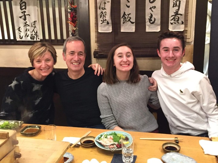  Adam Fanaki with his wife Janet and their children Isobel and Adam in Japan. SUPPLIED