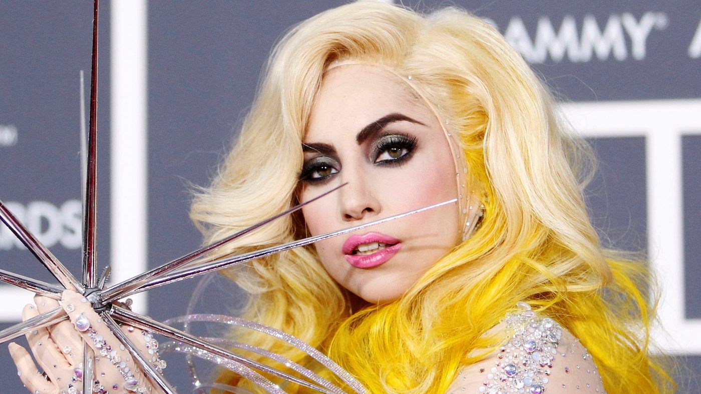 Lady Gaga poses on the red carpet at the 52nd annual Grammy Awards in 2010. REUTERS/Mario Anzuoni