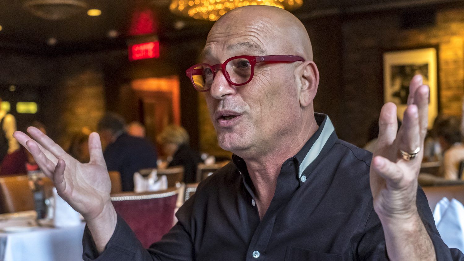 Canadian comedian Howie Mandel, new co-owner of Just for Laughs, at Moishes Steakhouse in Montreal, on Tuesday, May 15, 2018. (Dave Sidaway / MONTREAL GAZETTE) 