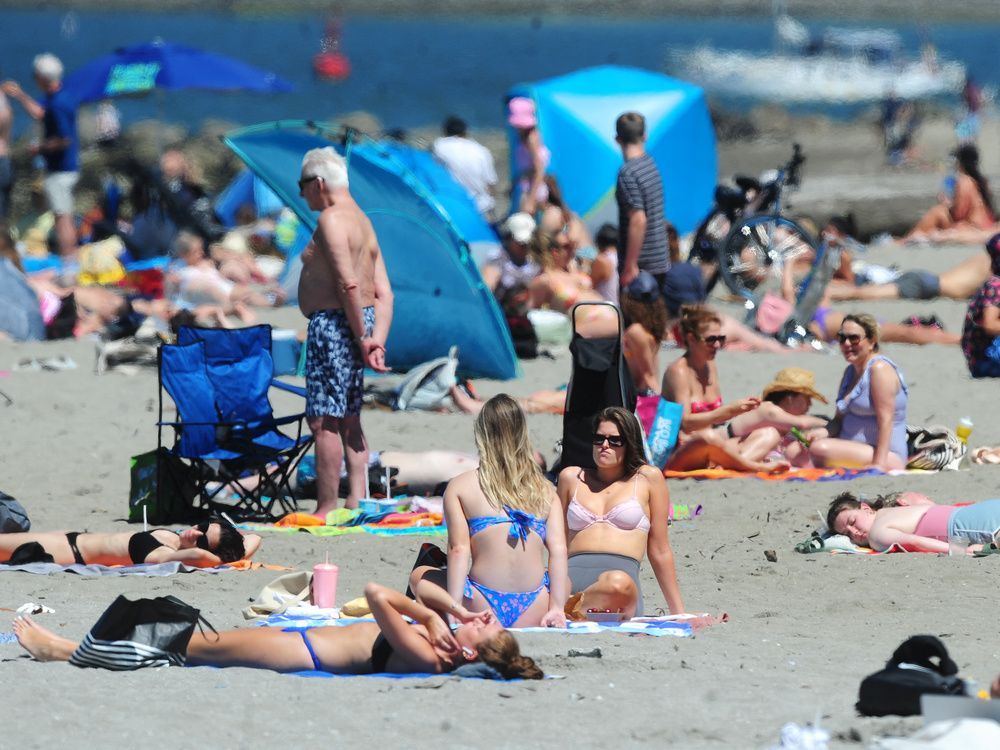 the beaches will be crowded tonight in vancouver for the fireworks. but if you are camping out to save a spot you might want to come prepared with hats, water, and shade to prevent heat-related illness.