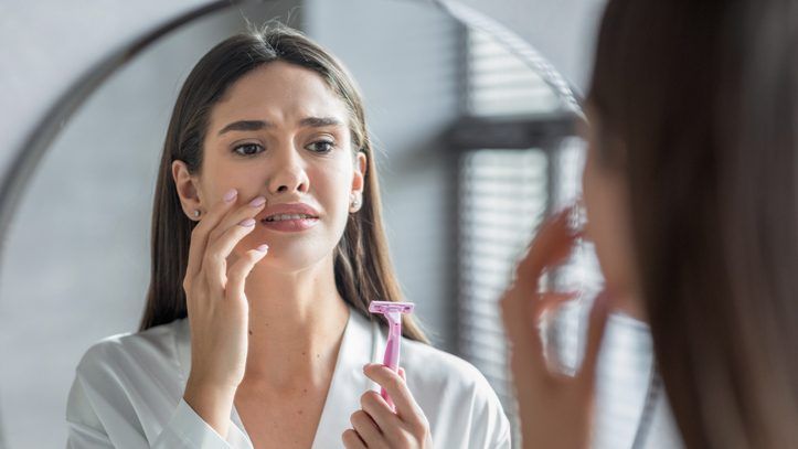 “You’ll get that chin hair, moustache hairs, hair around the nipples and on the lower abdomen,” says Dr. Michelle Jacobson. GETTY