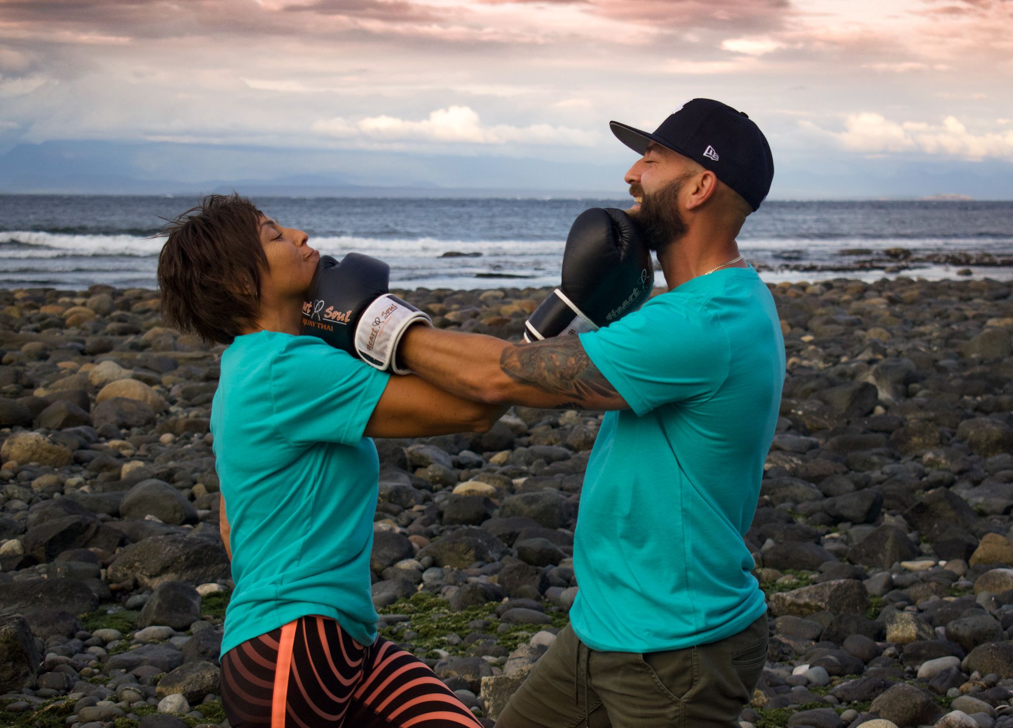 Although he lives with type 1 diabetes, Kayne Charlton (right), seen here with mother Cindy McLean during a kickboxing class, enjoys a range of activities, thanks to the Omnipod® Insulin Management System. 

Credit: Sarah May Photography of Campbell River 