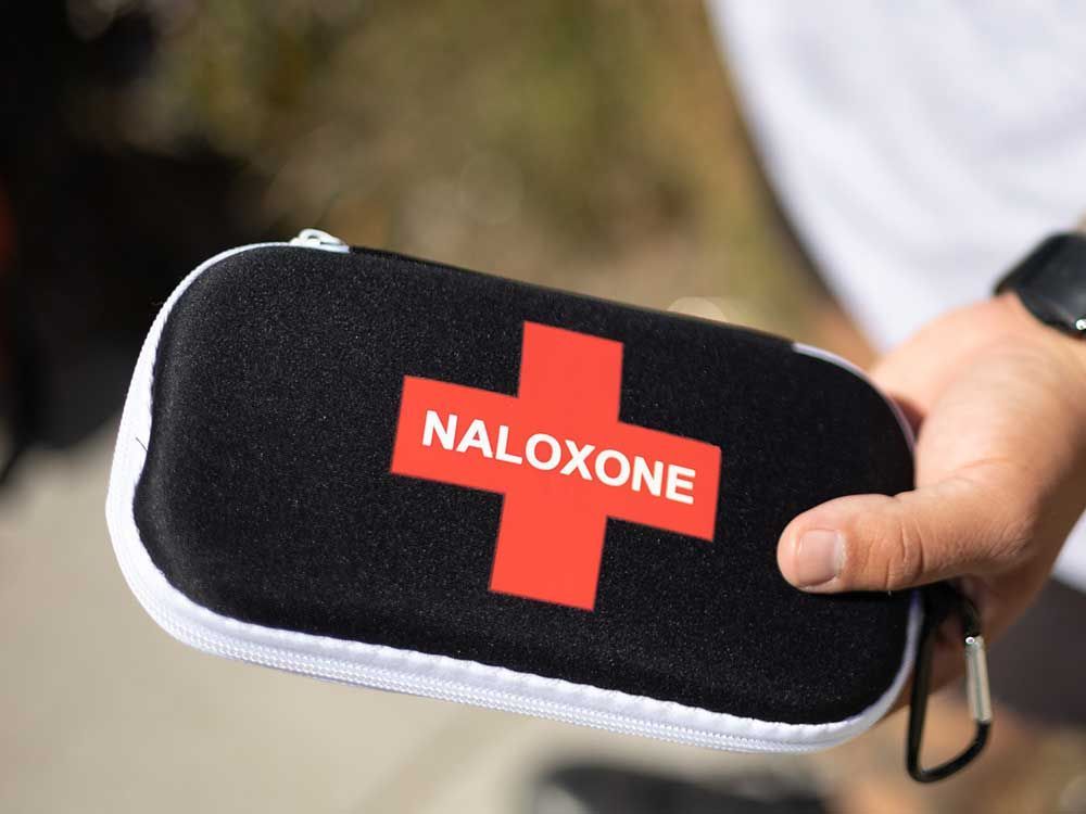 a naloxone kit is shown in this august 2022 file photo.