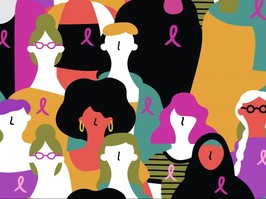 Breast Cancer awareness banner of diverse women