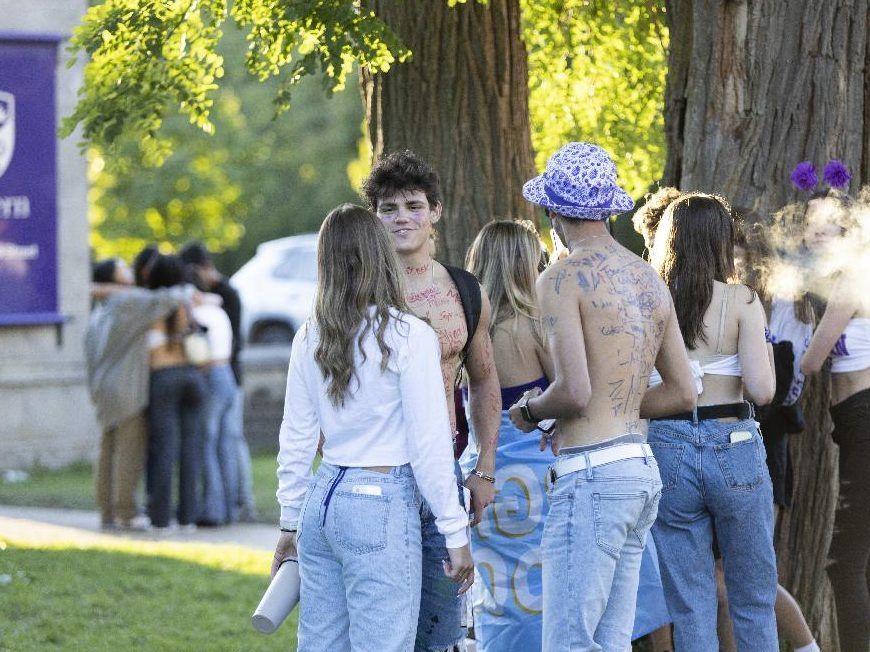 students take part in parties and gatherings in a neighbourhood around western university in london, ont., on sept. 25, 2021.