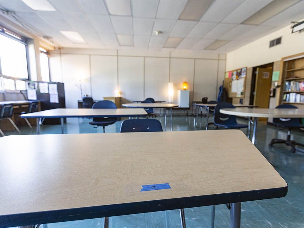 Pictured is a classroom designated for students with mental health challenges in Henry Wise Wood High School that could accommodate a cohort of up to 16 students. Photo taken on Friday, August 28, 2020.