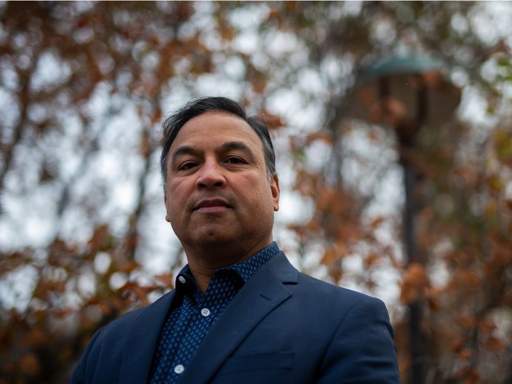 dr. nazeem muhajarine, community health and epidemiology prof at the u of s, stands for a portrait in saskatoon on saturday, october, 24, 2020.