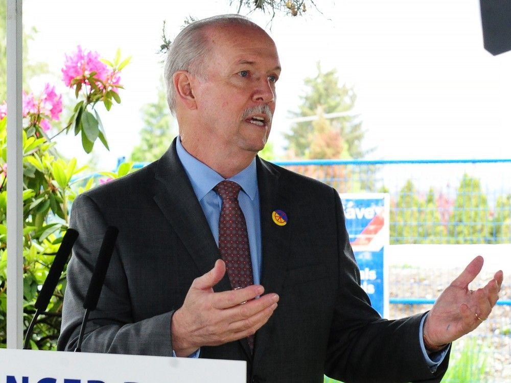 b.c. premier john horgan announces the start of construction of the new burnaby hospital at a news conference on may 30.