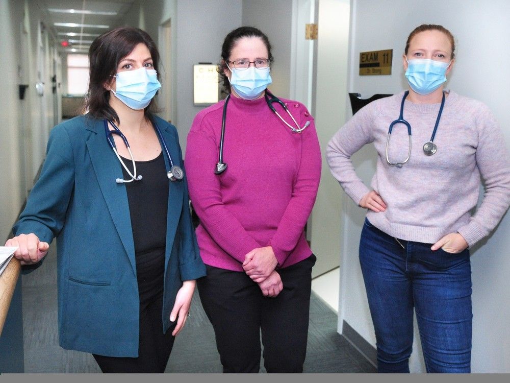 dr. samantha hage-moussa, dr. peggy brown, dr. kendra strong at their practice in port coquitlam.