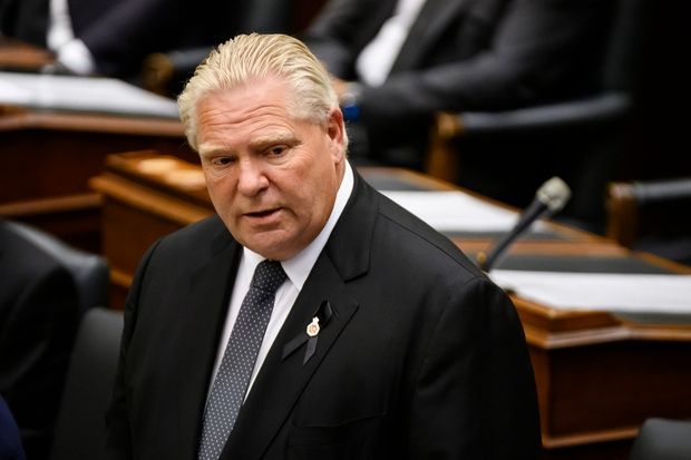 ontario premier doug ford speaks inside the legislature in toronto on wednesday, sept. 14, 2022.