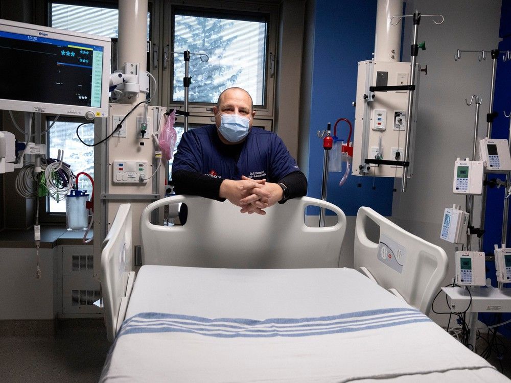 dr. francesco ramadori in one of the 15 new icu rooms at lakeshore general hospital in pointe-claire on tuesday.