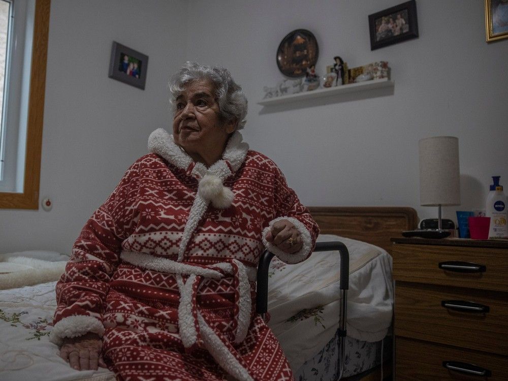 blanca celis sits at the private care home where she lives in northwest regina on tuesday, december 13, 2022 in regina. changes to billing codes this spring mean doctors no longer do home visits under provincial insurance, leaving seniors with only clinic or emergency options.