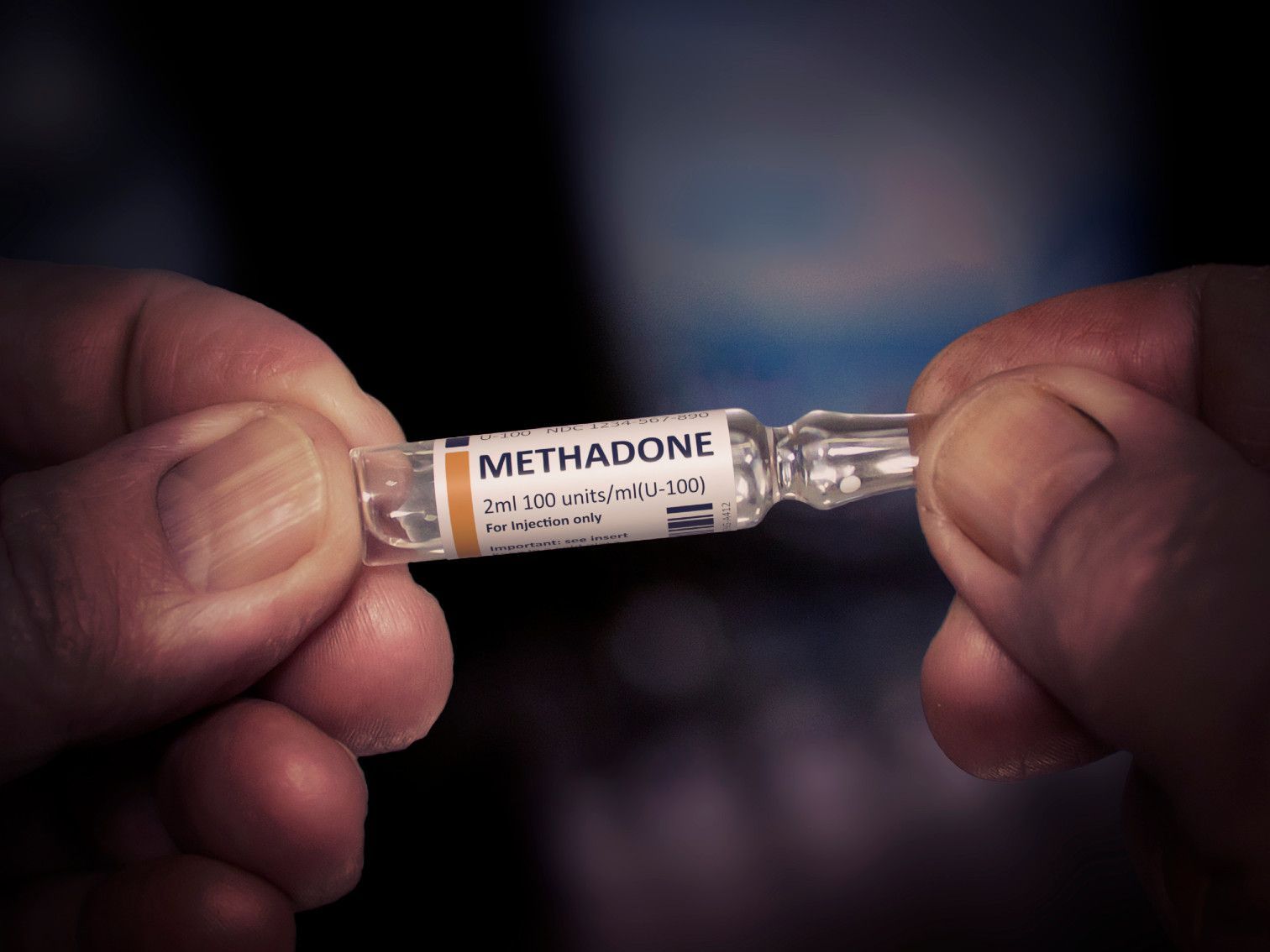 Image for representation. When the dose is high enough, methadone blocks the brain’s natural opioid receptors. /