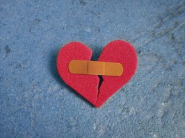 broken heart with bandaid