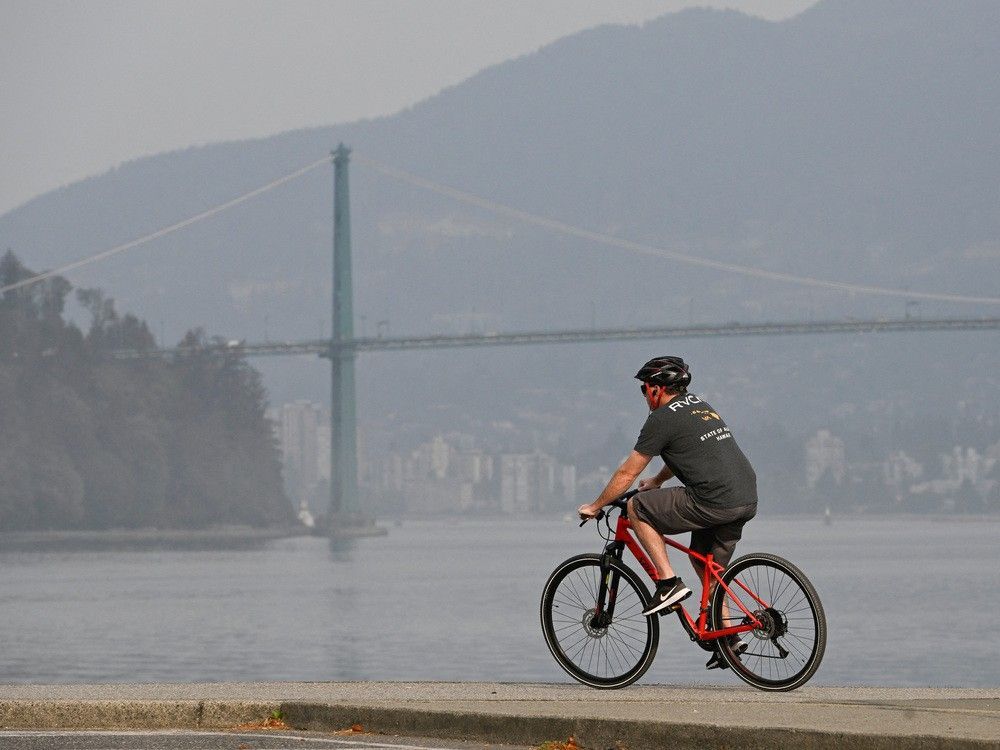 smoke shrouds the skyline as wildfires contribute to poor air quality in vancouver last fall.