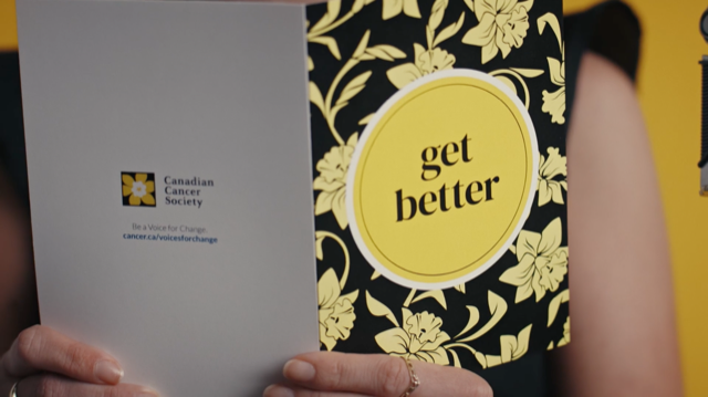 The idea behind the "Get Better" cards is to get people to write about an experience they've had with cancer care. SUPPLIED
