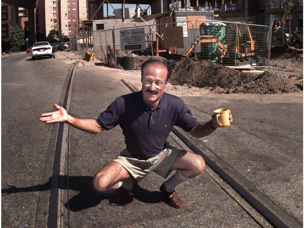 A 1995 photo of Alan Herbert near Granville Island.