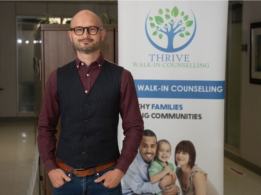 REGINA, SASK : June 11, 2021 -- Kirk Englot, chief operating officer of Family Service Regina, stands in the service's office in Regina, Saskatchewan on June 11, 2021. Family Service Regina is participating in the launch of a provincial hub for Rapid Access Counselling Services run by Family Service Saskatchewan. This hub is to allow people anywhere in Saskatchewan to quickly book a counselling session with a counsellor near them in-person or with one anywhere in the province, virtually. BRANDON HARDER/ Regina Leader-Post