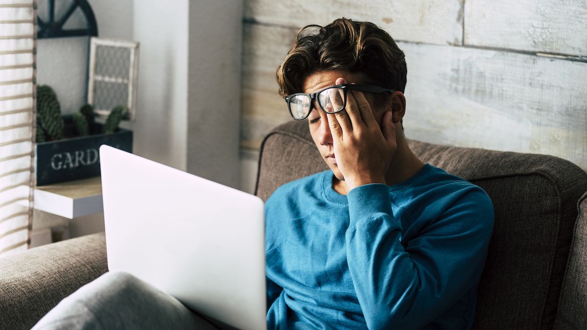 Experts recommend adjusting your screen illumination setting for eye comfort and use a desk light or reading lamp instead of bright overhead lighting to combat digital eye strain.