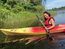 Woman kayaking