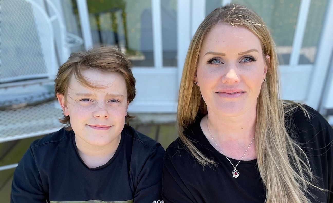 Now nearly 14, Nolan Meadows, left, manages his arthritis with an anti-inflammatory drug, a protein-pump inhibitor and a topical cream – all with the help of his mother Lauren.