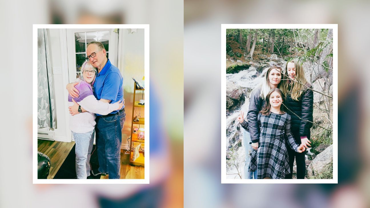 Sheena King and John Dumaresque, left picture, and Renée, Ava and Delilah, right picture, never gave up on each other as a family through their journeys with cancer.