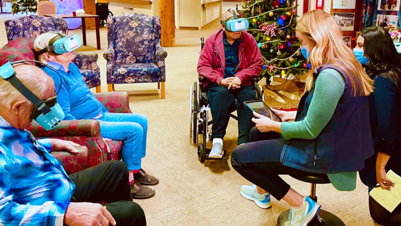 Caregivers can also go along for the virtual ride via a secondary device, such as a tablet that mirrors what the person wearing the headset is seeing.