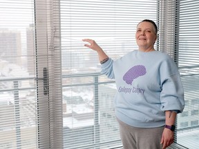 Linda McClure is worried about funding for epilepsy patients in Calgary on Wednesday, January 10, 2024.