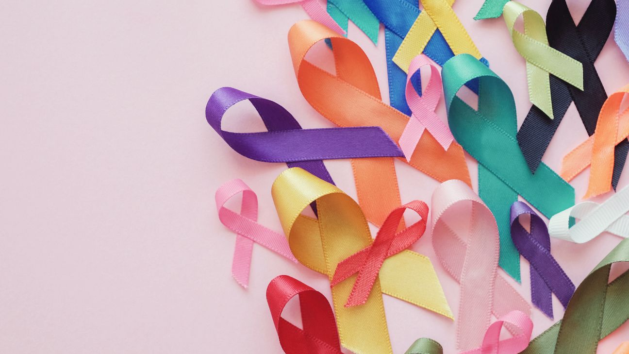 Cancer awareness is often recognized by the rainbow of ribbons that represents each different form of the disease. 