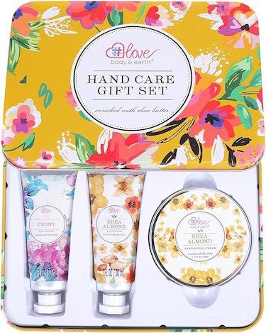 Hand Cream Set with Shea Butter - Hand Care Gift Set, Women's Travel Size Hand Lotion, Skin Care Gift Set includes 2 Hand Cream & Exfoliating Cream, Includes Women's Birthday Christmas Gift Box.