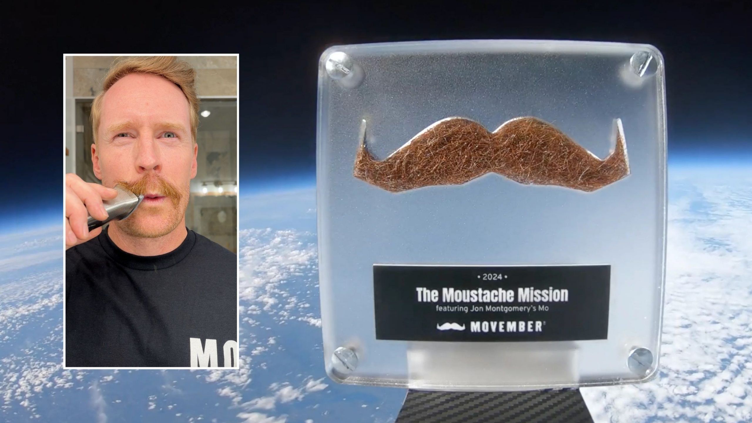 Movember kicks off with Olympian Jon Montgomery’s famous moustache in space