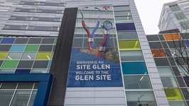 montreal, que.: january 8, 2026 -- the muhc's glen campus in montreal thursday january 8, 2026. (john mahoney / montreal gazette)